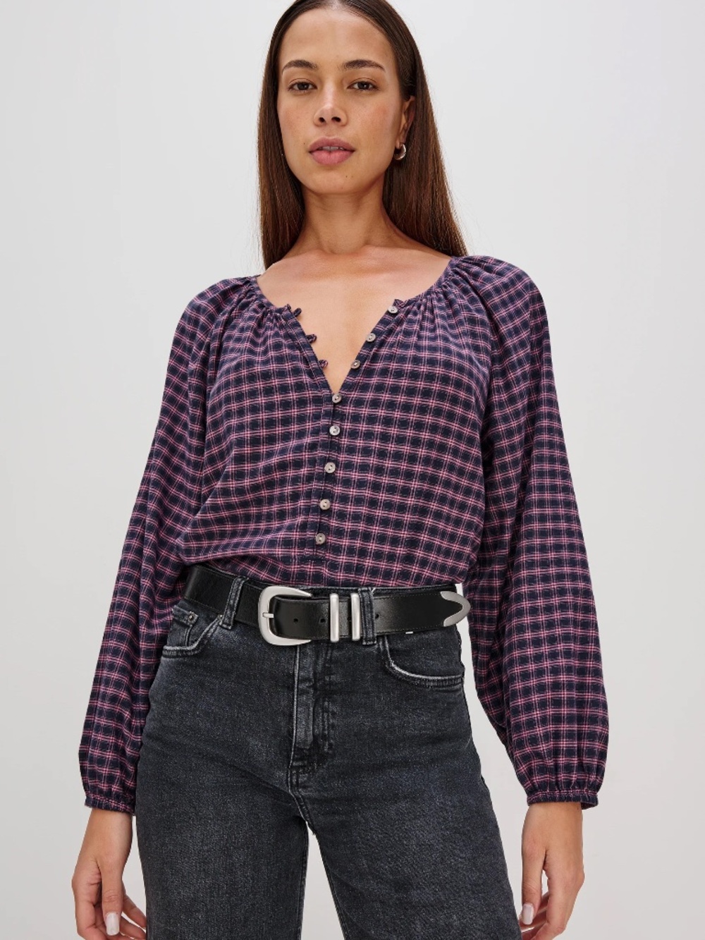 Rails Checked Button-Front Indi Top